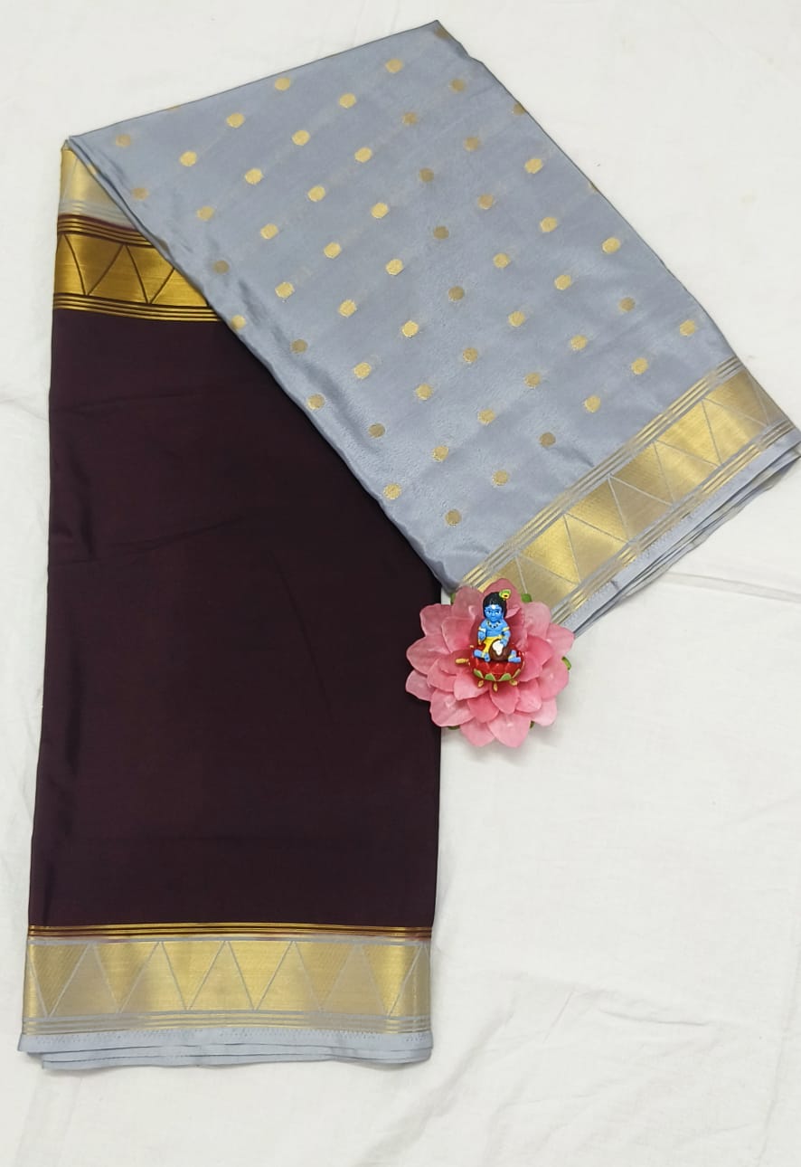 Mysore Half & Half Crepe Silk Saree
