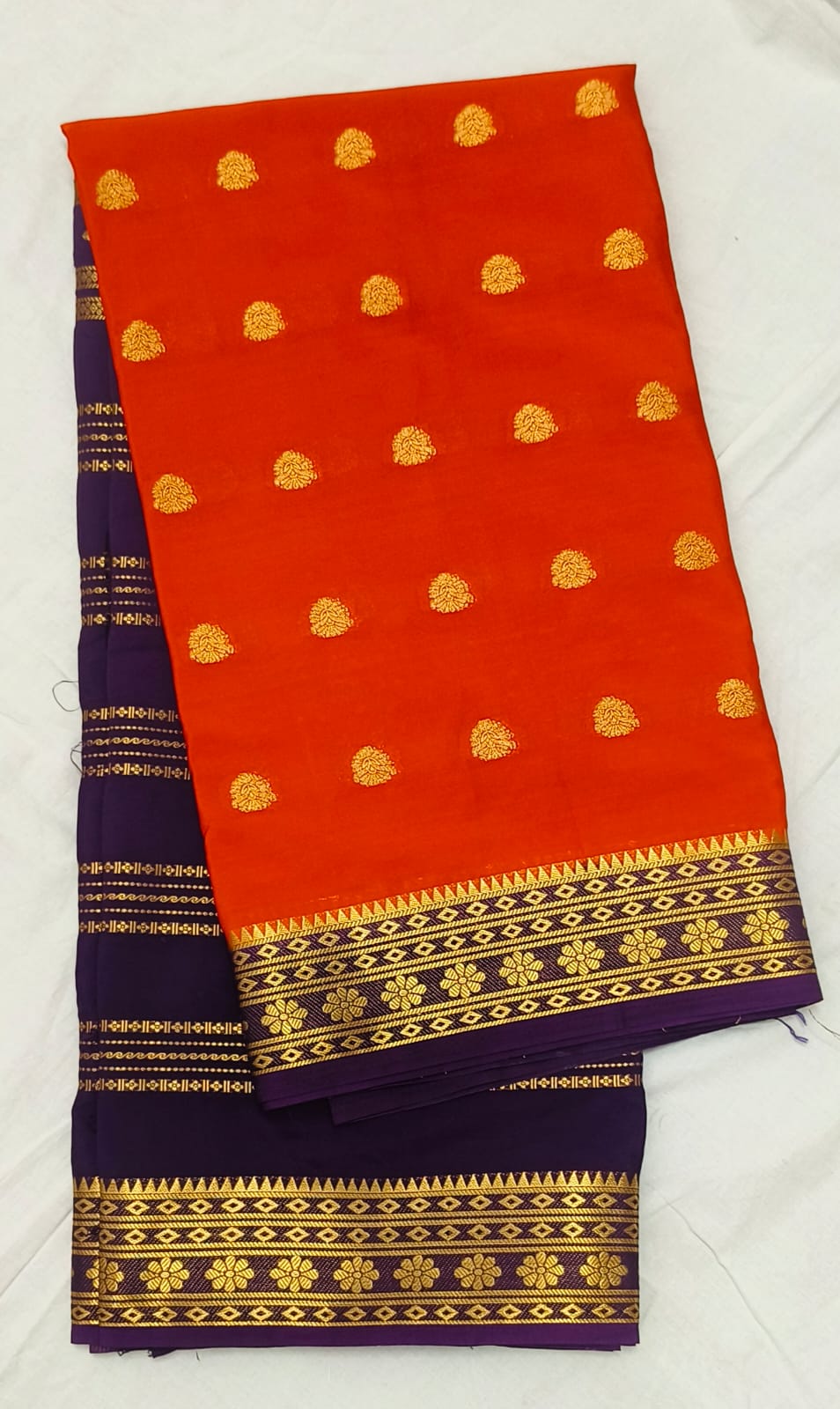 Half And Half Mysore Semi Crepe Saree