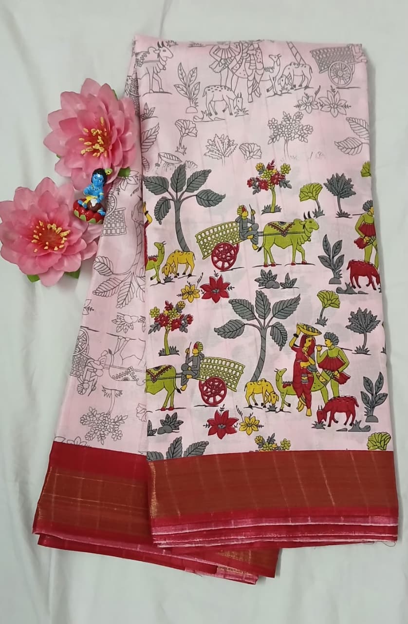 Nature Printed Cotton Office Look Saree