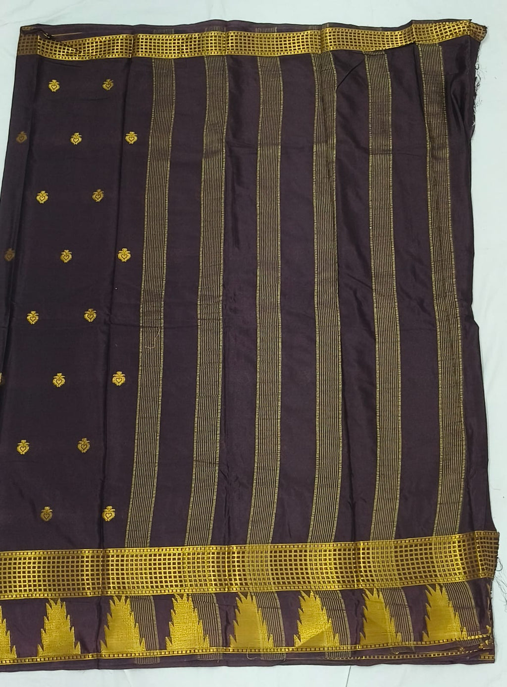 Traditional Temple Border Mysore CrepeSilk Saree