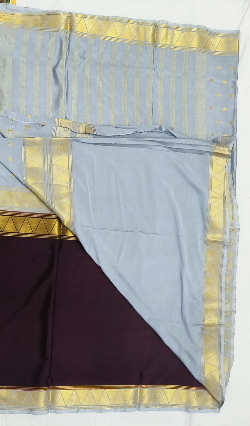 Mysore Half & Half Crepe Silk Saree