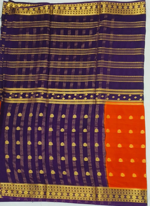 Half And Half Mysore Semi Crepe Saree
