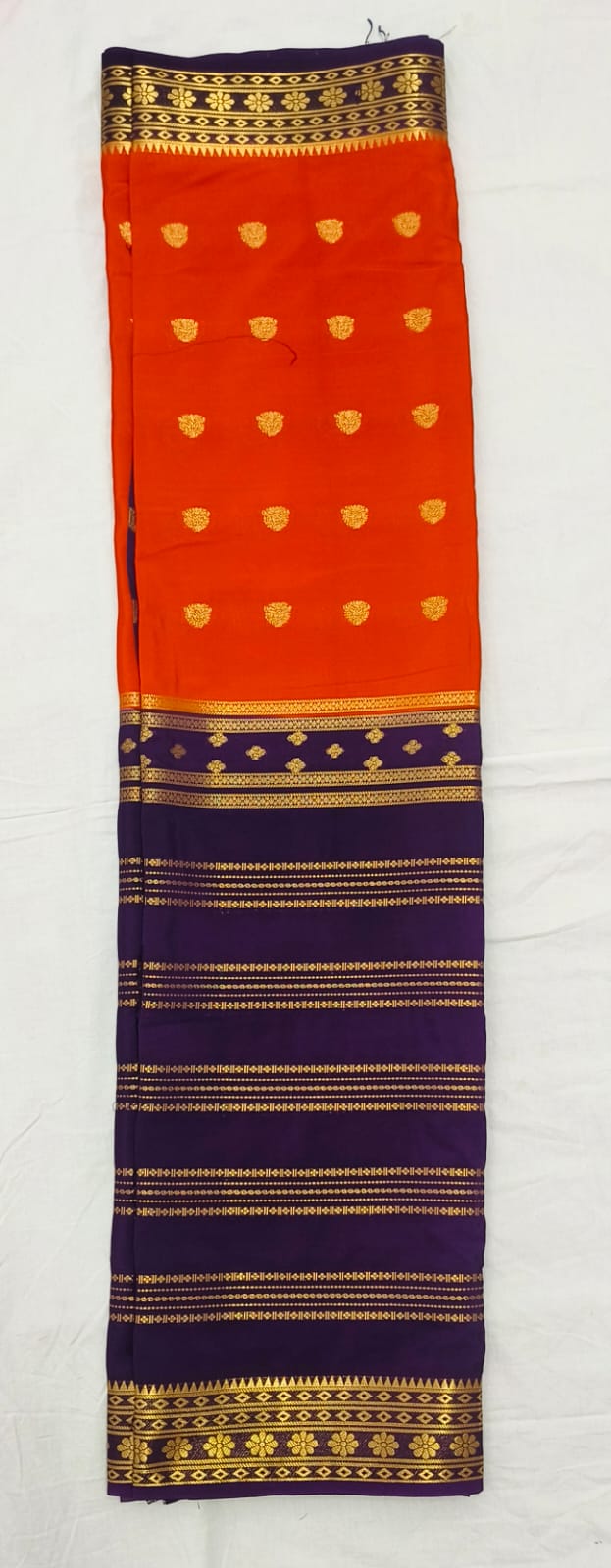Half And Half Mysore Semi Crepe Saree