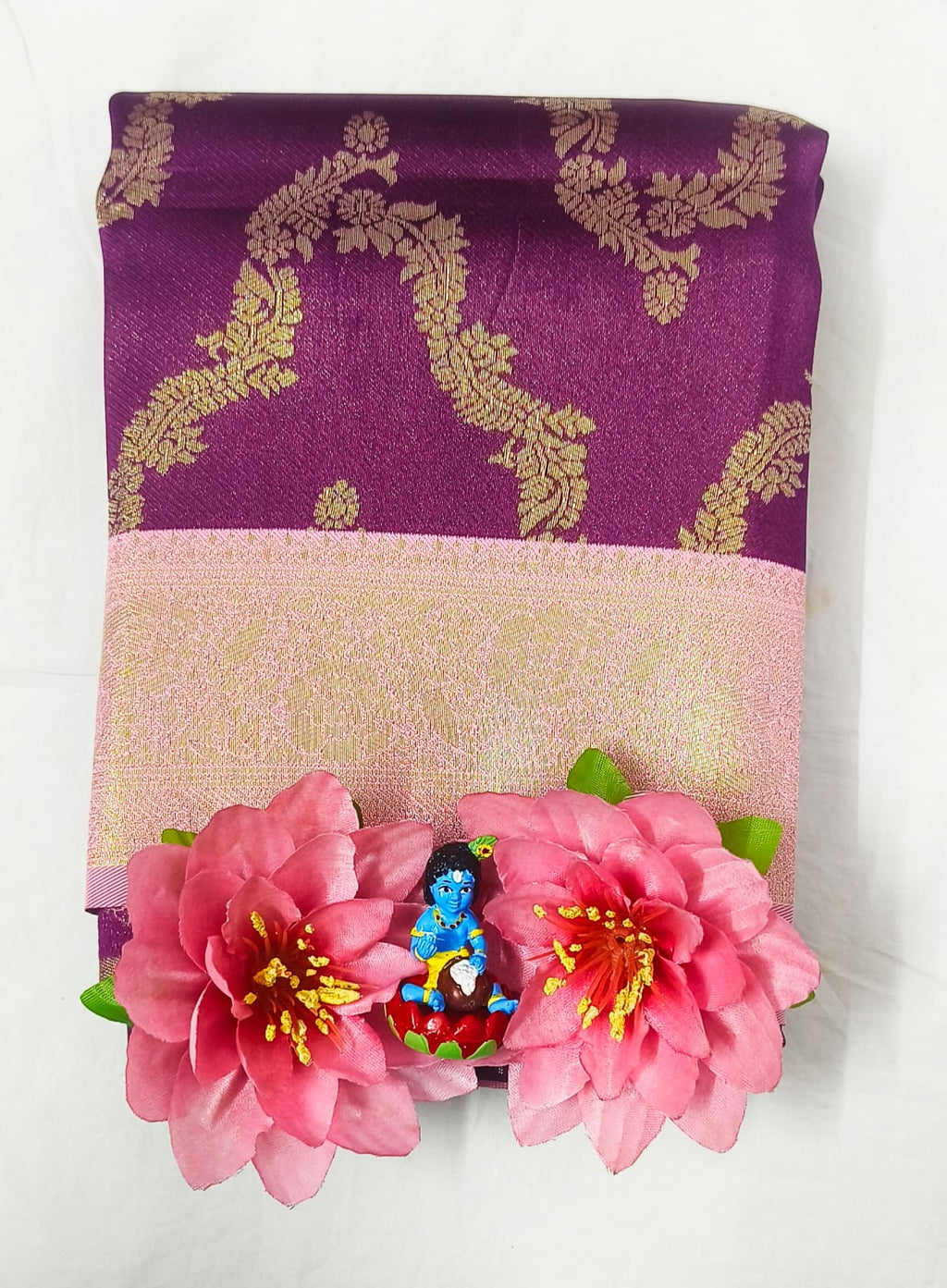 Mysore Crepe Silk Neckless Design Saree