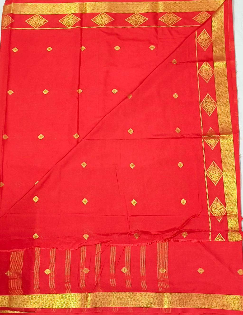 Mysore Crepe Semi Silk Saree