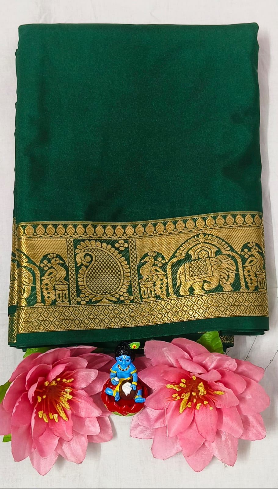 Mysore Crepe Semi Silk Saree